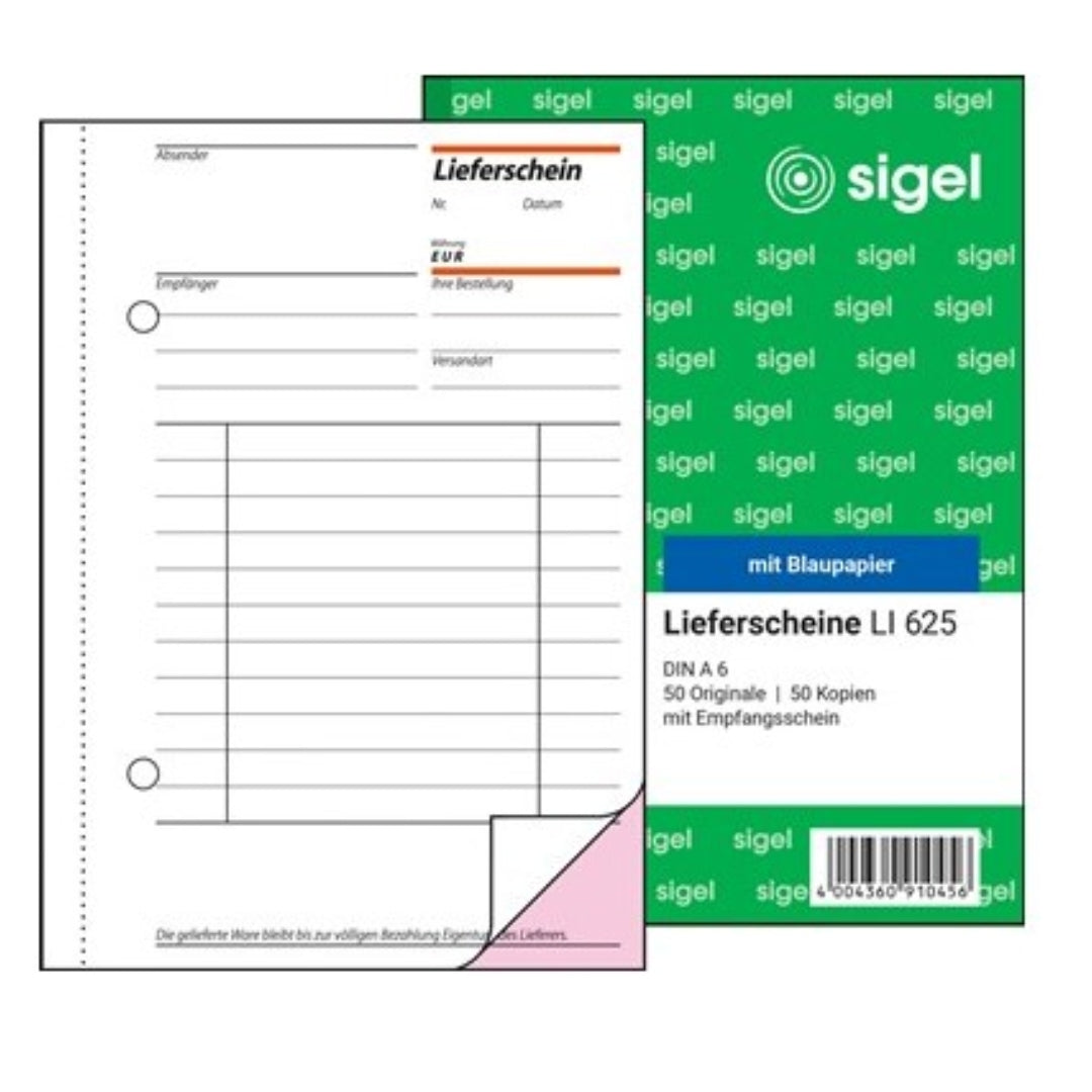 Lieferscheinbuch Sigel LI625, A6 Format