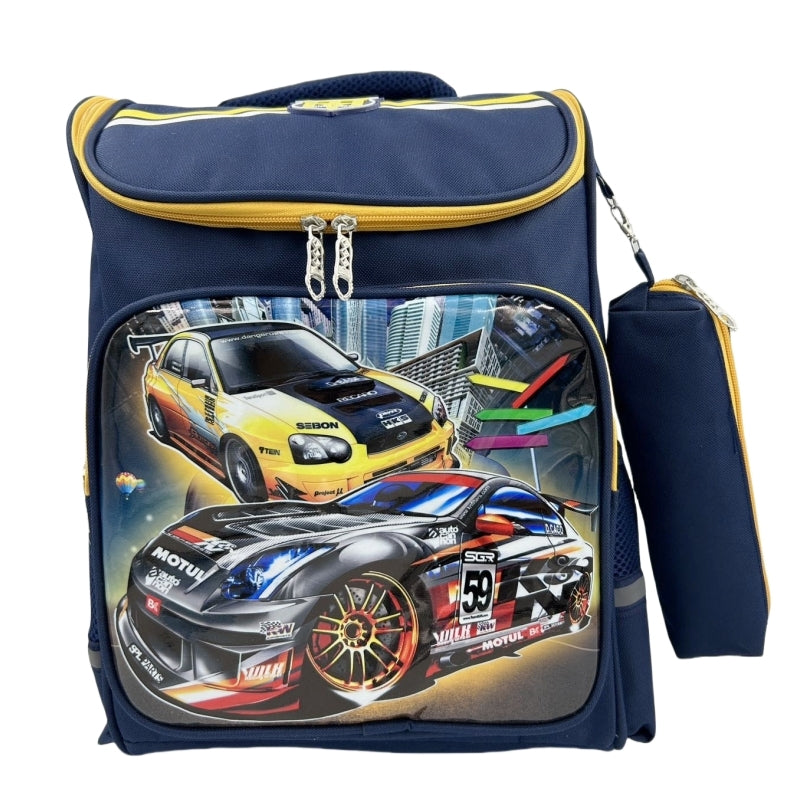 Rucksack Schule Blue-Yellow