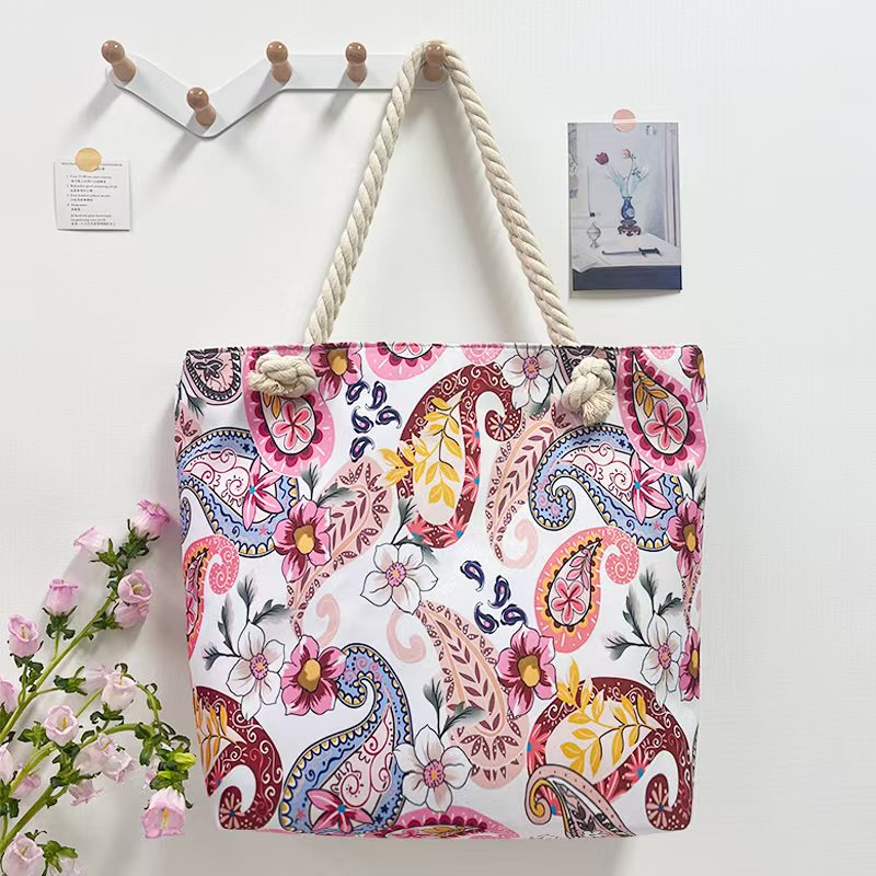 Strandtasche Paisley Rosa