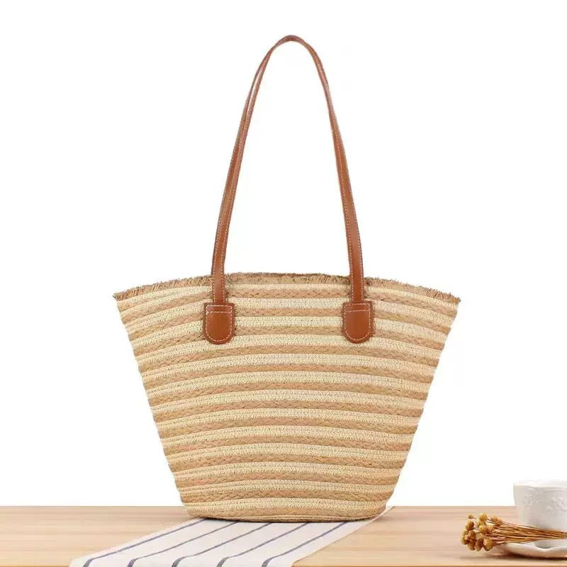 Strohtasche zweifarbig