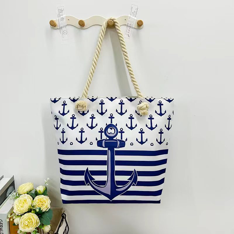 Strandtasche Anker Streifen